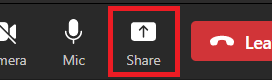 The "Share" button, to the left of the Leave button.