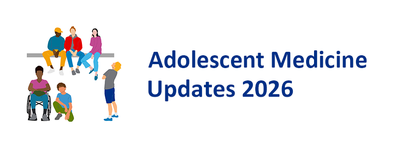 Adolescents interacting with the text Adolescent Medicine Updates 2026